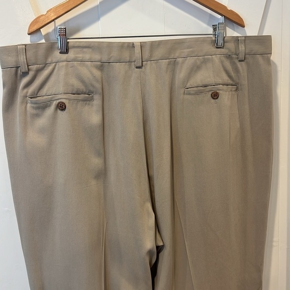 Joseph & Feiss 100% Silk Pleated Khaki Dress Pants Size 44 - Picture 5 of 8